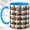 Blue, variant on Dapper Skeleton Coffee Mug, Gothic Pattern Mug, Ceramic 11 oz