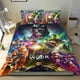thumbnail image 1 of Avances de Marvel Conjunto de sábanas temático, trío de piezas, cómodo y amigable con la piel, diseño único, regalo de decoración para el hogar para familiares, amigos y fans, 90 cm * 190 cm, 1 of 6