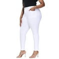thumbnail image 3 of Gocolloa Womens Plus Size Skinny Jeans High Waisted Stretchy Classic Ankle Jean White 20W, 3 of 6