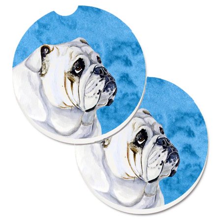 

Blue Bulldog English Set of 2 Cup Holder Car Coaster