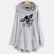 thumbnail image 2 of Blusa de mujer Botón de moda Tops de felpa con capucha con bolsillo Tops de invierno sueltos Pompotops FGAJ22818, 2 of 6