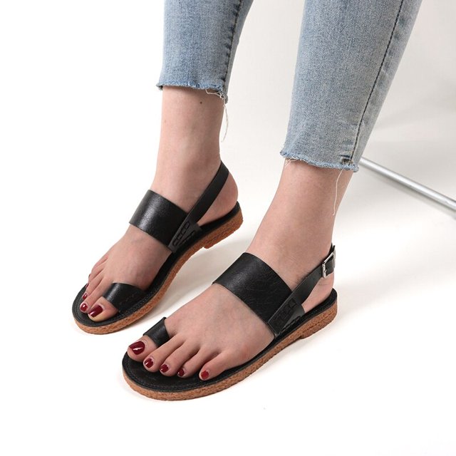 Zapatillas de mujer, Sandalias planas con punta de Clip, zapatos de verano atados para mujer, chanclas informales de playa para mujer, calzado femenino de moda 35-42 Sizes38 Gao Jinjia LED