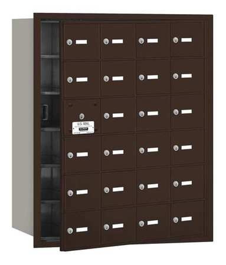 4B+ Horizontal Mailbox - 24 A Doors (23 usable) - Bronze - Front Loading - USPS Access