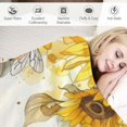 Autua Honey Bee Kids Throw Blanket,Sunflowers Farm Animal Rustic Bed