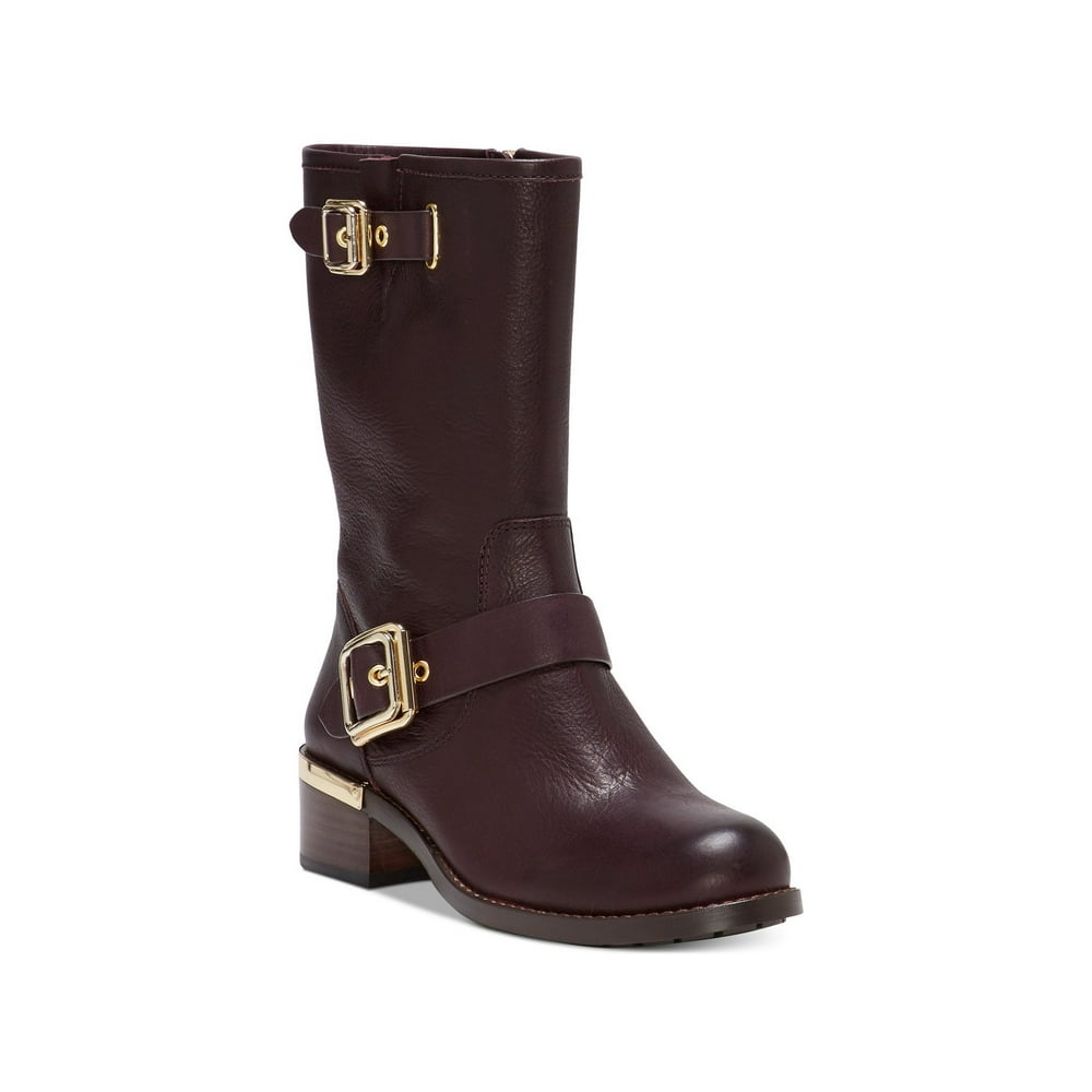 Vince Camuto Womens Windy Leather Round Toe Mid-Calf Motorcycle Boots ...
