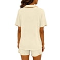 thumbnail image 3 of Naittoop Pajama for Women Set Short Sleeve Button Down Pajamas Sets Soft Lounge Sets for Women Sleepwear PJS, 3 of 5