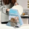 thumbnail image 2 of Ocean Horse Conch Tea Towels Set of 1 Summer Beach Kitchen Dish Cloth with Hanging Loop, 18"x28"Lint-Free Absorbent Towel for Kitchen Drying Wiping and Cleaning, 2 of 6
