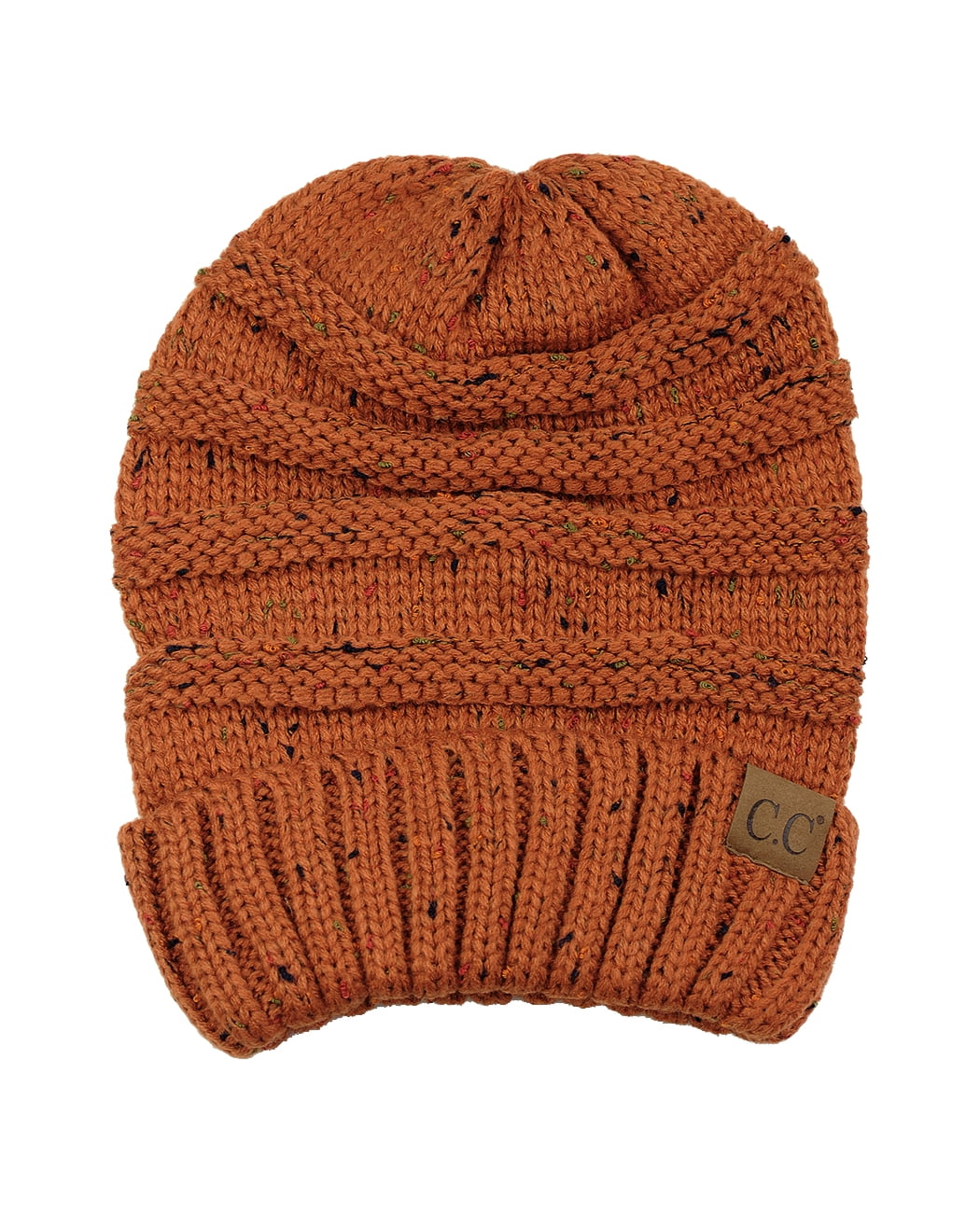 NYFASHION101 Oversized Slouchy Beanie Hat - Thick Winter Knit, Rust Color