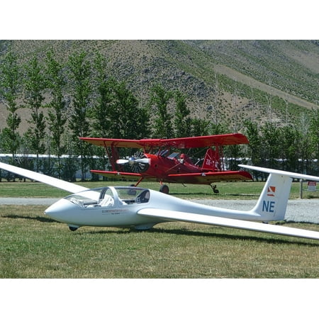 Canvas Print Biplane Glider Aviation Airplane Planes Aircraft Stretched Canvas 10 x