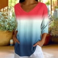 thumbnail image 5 of Gswybco 3/4 Sleeve Shirts for Women Casual Print Loose T-Shirt Dressy Blouse Sporty Business Work Pullover Tops V-Neck Tunic Tops, 5 of 6
