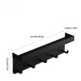 thumbnail image 4 of Yuarrent Ganchos de puerta Estante organizador de acero inoxidable autoadhesivo Perforación libre Colgador de ropa de doble propósito Almacenamiento de Accesorios de baño Negro Yuarrent HA066128-02, 4 of 6