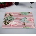 thumbnail image 2 of PKQWTM Succulents Roses Floral Ornament With Dusty Pink Stripes Kitchen Dining Table Mats Placemats Size 12x18 Inches, Set of 2 Pieces, 2 of 2