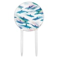thumbnail image 1 of Acrylic Dolphin Swimming Pod Pattern Cake Topper Party Decoration for Wedding Anniversary Birthday Graduation, 1 of 7