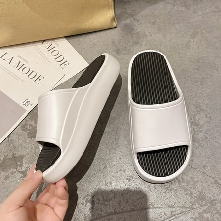 

Pillow Sandals Women Massage Shower Bathroom Summer Non-Slip Quick Drying Open Toe Platform Casual Slippers