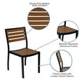 thumbnail image 5 of Emma + Oliver Outdoor Patio Bistro Dining Table Set with 2 Chairs and Faux Teak Poly Slats, 5 of 13