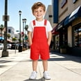 thumbnail image 6 of Afdoent Kids Overalls Boys And Girls Unisex Casual Solid Color Romper For Comfortable Everyday Wear Breathable Blend Pants For Children Streetwear, 6 of 9