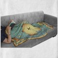 thumbnail image 6 of Island Map Soft Flannel Fleece Throw Blanket, Treasure World Map Design with Compass Navigation Adventure Hidden Land, Cozy Plush for Indoor and Outdoor Use, 60" x 80", Cream Blue, by Ambesonne, 6 of 6