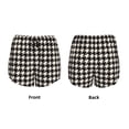 thumbnail image 3 of Pofeuu Black and white houndstooth Print Women's Athletic Shorts Running Workout Shorts Tummy Control Quick Dry Gym Shorts with Pockets Double layer sports shorts-Small, 3 of 7