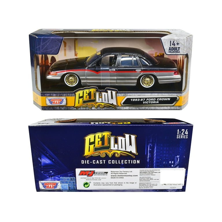 1993-1997 Ford Crown Victoria Lowrider Black Met. and Silver w/Red