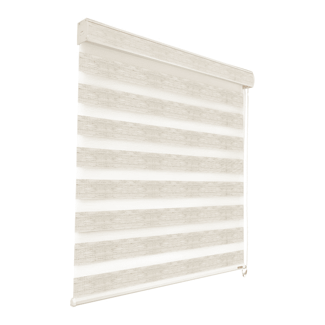 Persiana enrollable sheer elegance día y noche Blind Factory Text Ivory 1.00 m ancho x 2.40 m alto