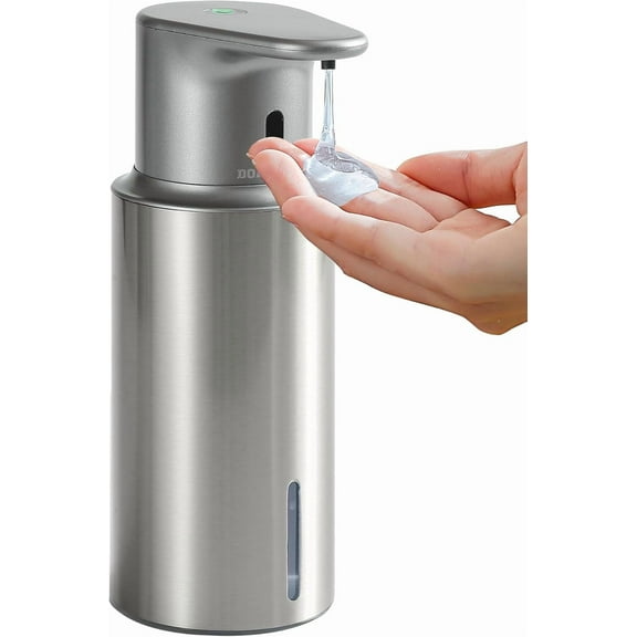 DODO MEKIA Automatic Liquid Soap Dispenser Touchless, 16.2oz/480ml Rechargeable, 3 Adjustable Liquid Levels, IPX5 Waterproof, for Kitchen Bathroom, Stainless Steel