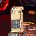 thumbnail image 2 of YoaNJYGR Cithway Windproof Dual-Flame Vintage Watch Lighter, 2025 New Personalized Creative Dual Flame Vintage Adjustable Refillable Lighters with Portable Size for Men Friends Gifts Gold, 2 of 5