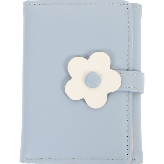 Moluckfu Pu Leather Wallet Sky Blue Folded For Girls Women 1Set