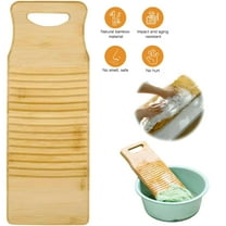Wooden Washboard for Hand Washing Clothes, Bamboo Anti-slip Laundry Cleaning Board, Rural Old Fashion Washing Board