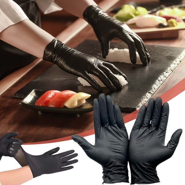 Guantes de nitrilo azules - Paquetes de 100 guantes desechables de grado alimentario • Resistentes a químicos y punzaduras • Sin polvo y sin látex • Certificados EN 455 y EN 374
