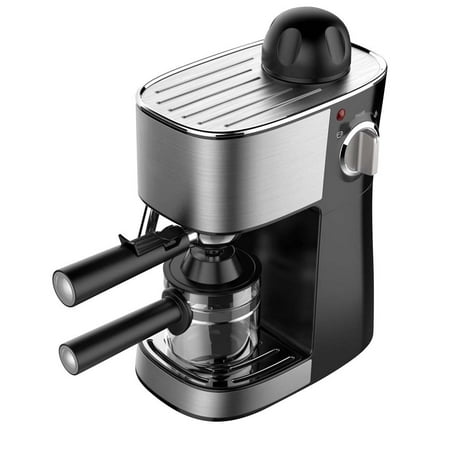 Espresso & Cappuccino Maker - Coffee Java Powerful Steamer Frothing Nozzle Glass Decanter Measuring Scoop -