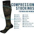 thumbnail image 4 of Coolnut 1 Pair Christmas Leaf Floral Compression Socks 20-30mmHg Knee High Women Socks Tube Athletic Stockings for Men Sport Soccer Running Cycling Medical Nurse Winter Travel Gift, 4 of 7