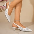 thumbnail image 6 of Viluyesy Pumps for Women Pointed Toe Slingback Kitten Heel Comfortable Dress Work Shoes Casual Walking White Size 5, 6 of 9