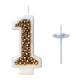 thumbnail image 1 of Birthday Candles for Cake Gold Macaron Pearl Wax Number Party Decorations for Kids, 1 of 7