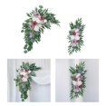 thumbnail image 4 of yuksok 2 Pieces Silk Flower Swag Arch with Leaf Garland for Window Table Backdrop Pink, 4 of 9