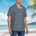 thumbnail image 3 of Honeii Small White Flowers Print Men’s Hawaiian Shirt,Classic Button-Down Short Sleeve Shirt, for Beach, Vacation, and Outdoor Activities,Large, 3 of 7