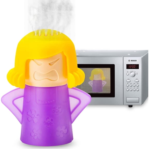 Angry Mom Microwave Cleaner, Mad Mama Microwave Steam Cleaner, Just Add Vinegar and Water, Easily Cleans The Crud in Minutes High Temperature Steamer Easy Use Chemical Free -Purple
