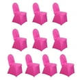 thumbnail image 3 of Efavormart Stretch Spandex Fuchsia Chair Covers 10 PCS Universal Banquet Chair Covers for Party with Foot Pockets - Easy to Use & Machine Washable Slipcovers for Wedding, Outdoor Events, 3 of 7