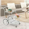 thumbnail image 2 of Giantex Glass Rolling Bar Cart, Mobile Wine Tea Serving Cart w/Universal Wheels, 2 of 10