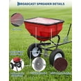 thumbnail image 3 of Memoryfield 125lb Tow Broadcast Spreader, Auto-Stop Dual Impeller, 30 Settings, for ATV/UTV Mower Fert/Seed, Red, 3 of 8