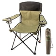 thumbnail image 1 of Ozark Trail 2 Position Oversize Arm Chair, Weight Capacity 300lbs, Heavy Duty  Steel Frame, Durable Polyester, Grey & Green, 2 Mesh Cup Holders, Carry Bag Included., 1 of 10