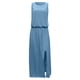 thumbnail image 4 of Vestido largo sin mangas con cuello redondo y abertura para mujer - Vestido de playa fluido de color liso, 4 of 5