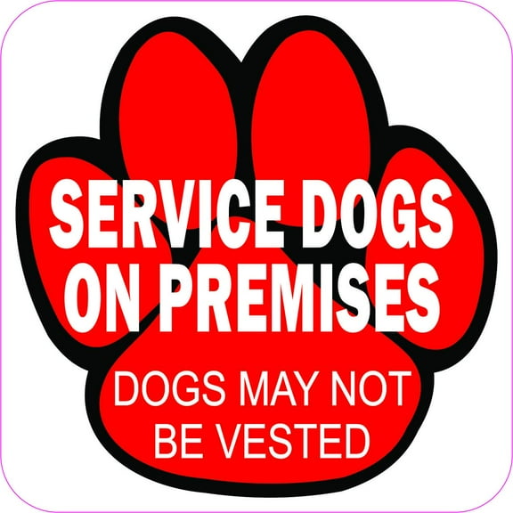 4.5in x 4.5in Service Dogs on Premises Magnet