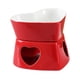 thumbnail image 3 of Cuenco de cerámica para caldera de fuego, calentador de velas con forma de corazón, mini olla para fondue Rojo, 3 of 9