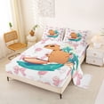 thumbnail image 2 of Erosebridal Cartoon Surfing Capybara Bed Sheets,Kawaii Rodent Animal King Sheets For Kids 4-Piece, 2 of 6