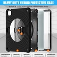 thumbnail image 3 of for iPad Air 13" 2025/2024 Case, Durable Sturdy Protection Case with Rotation Stand, Portable Hand Strap and Shoulder Strap Pencil Holder, Heavy Duty Shockproof Anti-Drop Cover, Black, 3 of 20