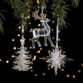 thumbnail image 5 of Colgantes de campanas de alce de acrílico para árbol de Navidad, colgantes de copos de nieve transparentes con lentejuelas, accesorios de decoración para fiestas navideñas en el hogar, 5 of 5