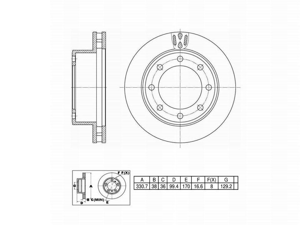 UltraHC Coated High Carbon Brake Rotor, Front UR000609