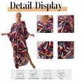 thumbnail image 5 of Cuteduck Women's Dress Summer Long Sleeve V-Neck Loose Flowing Print Bohemian Maxi Dress Free Size, 5 of 9