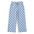 thumbnail image 5 of Dweltoz Women's Polka Dot Barrel Sweatpants Wide Leg Pants Drawstring Elastic Waist Loose Fit Casual Sweat Pants with Pockets Lounge Trousers,Light Blue L, 5 of 5