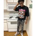 thumbnail image 3 of Camiseta holgada de manga corta con estampado de dibujos animados de estilo hip hop de gran tamaño para hombre y mujer de algodón estilo harajuku 2024, 3 of 5